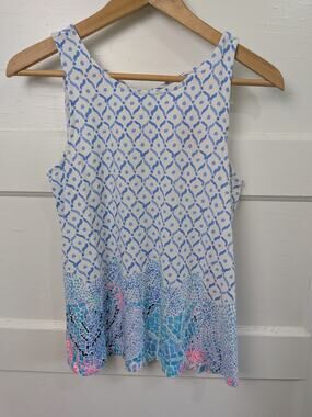 Lilly Pulitzer Kristen Tank XS Sea La Vie Crisscross Back